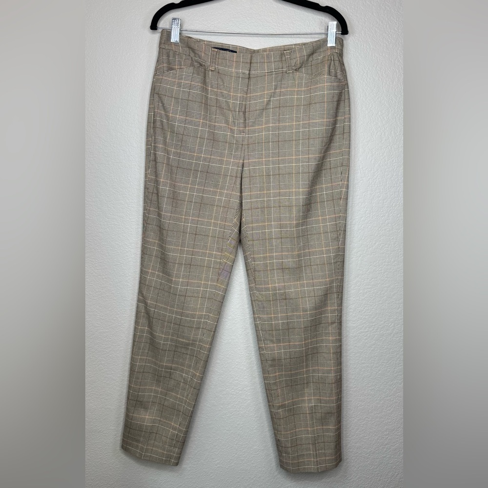Brooks Brothers Beige Plaid Pant Trousers‎ Women's Size 8